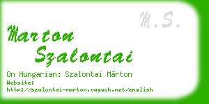 marton szalontai business card